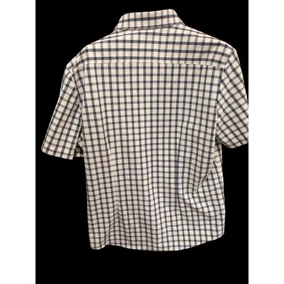 Mizzen+Main Short  Sleeve Shirt‎  Plaid Polyester Stretch Performance Button Up - Picture 2 of 3